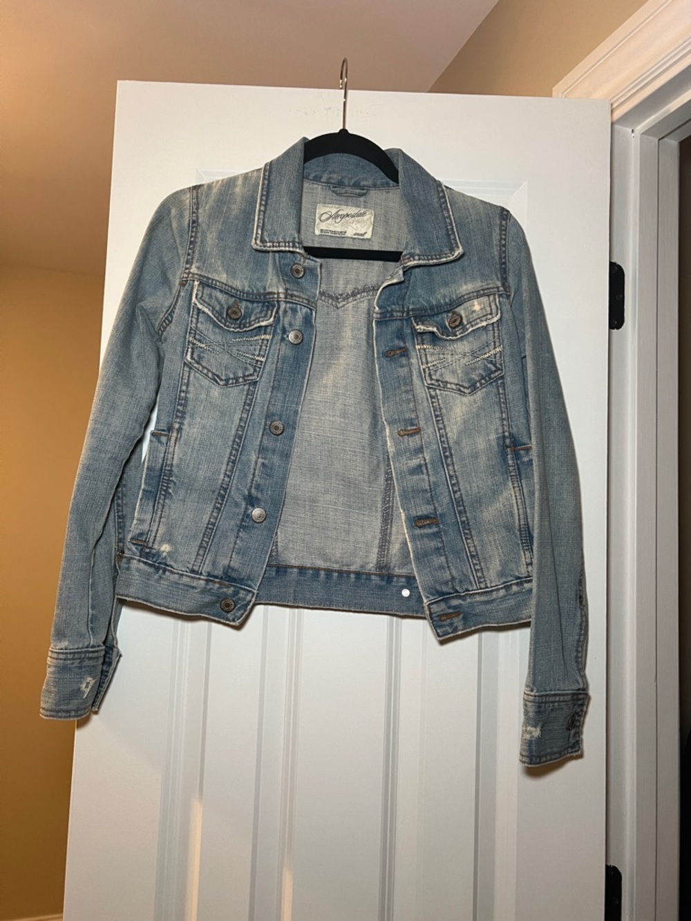 Aeropostale Light Blue Washed Denim Jacket Size Small